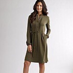 Pintuck Henley Soft Tunic Shirt Dress by Shade.